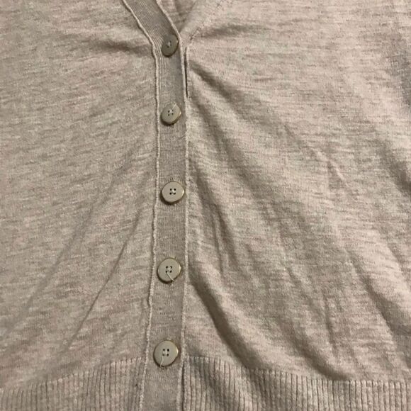 Banana Republic Women’s Gray Button Down Short Sleeve V-Neck Cardigan - Picture 5 of 7